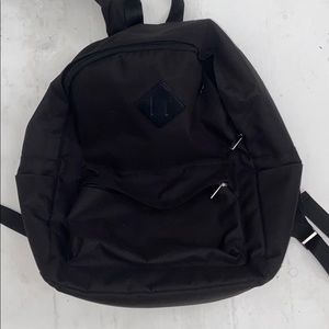 Plain black backpack